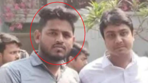 ছাত্রলীগের সাবেক সভাপতির সঙ্গে অভিযুক্ত রাব্বি। ছবি : সংগৃহীত